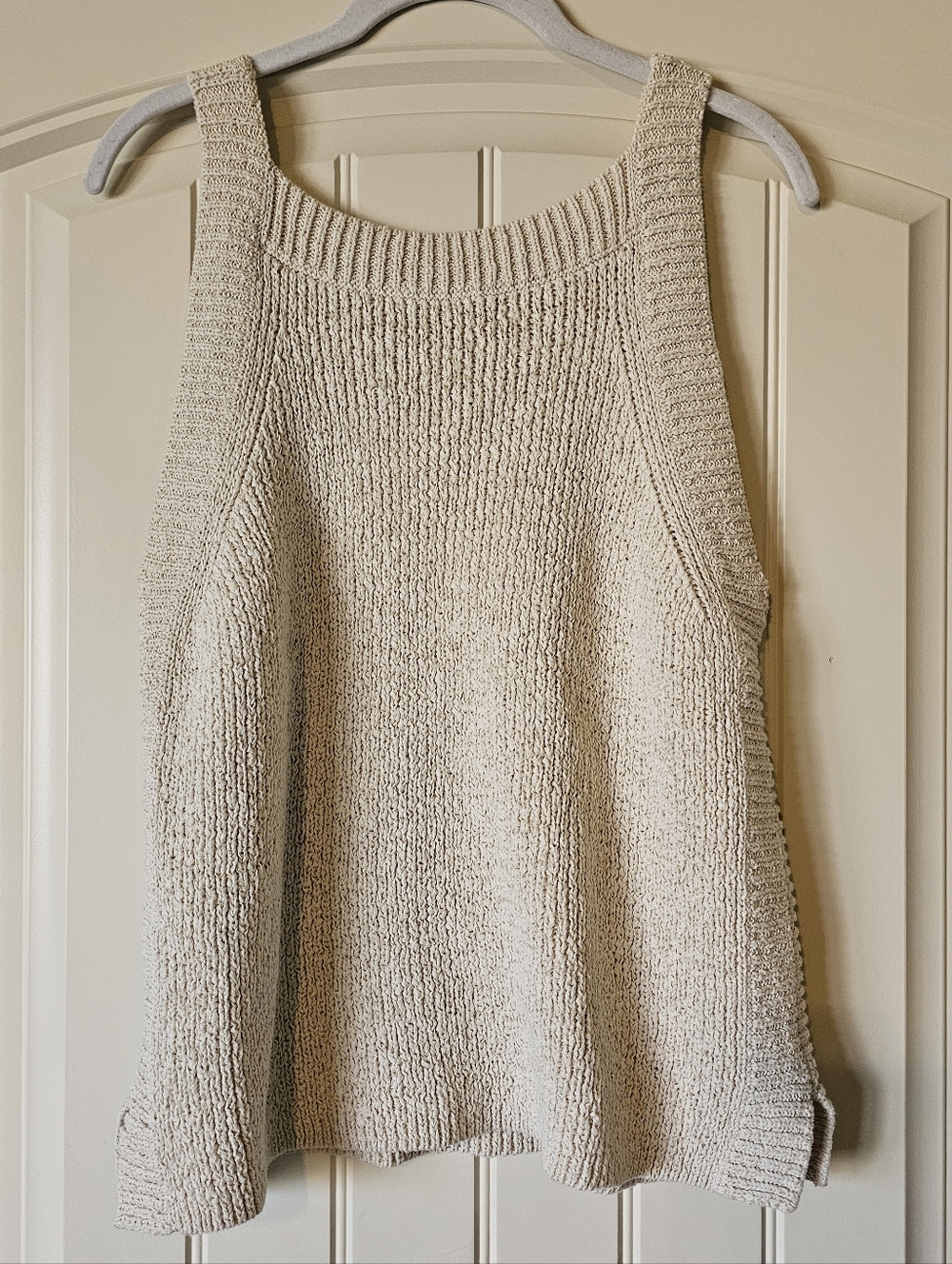 J. Crew Sleeveless Knit Tank Top in Cream, Size XL - Picture 3 of 5
